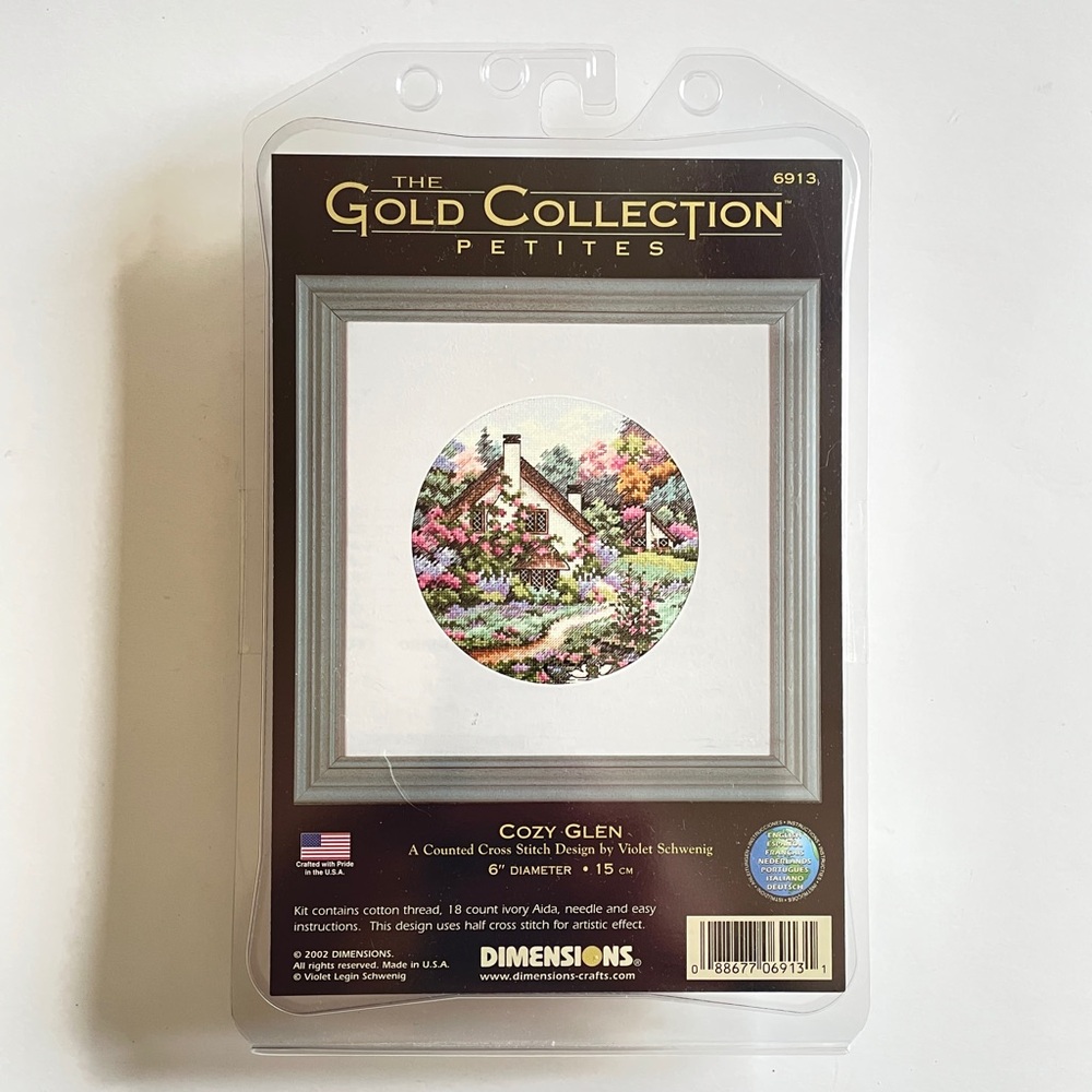 Dimensions Gold Petites Cozy Glen Cross Stitch Kit 6913 Cottage Violet Schwenig⁠